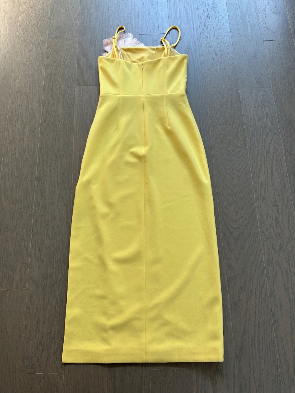 Elliatt Hope Strapless Yellow Floral Appliqué Midi Dress 3D Flower - SMALL - Picture 3 of 11